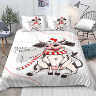 Постельное белье Модная корова Эксклюзив от интернет-магазина Галактика текстиля Картинка Постельное белье Модная корова Эксклюзив