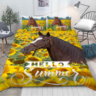  Постельное бельё Лошадь в подсолнухах фото