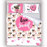 Фотография Постельное бельё Мопсы Барбоскины жемчуг