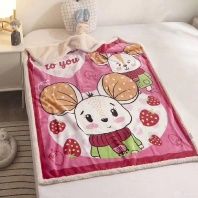 Плед детский Мышки и клубнички купить в интернет-магазине в Москве Фотография Плед детский Мышки и клубнички