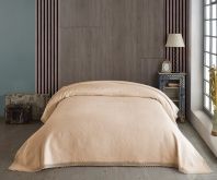 картинка Покрывало Valtery Велюр цвета ваниль
