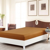 Простыня на резинке Поплин коричневая фотография