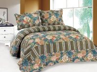 картинка Покрывало Пэчворк Цветы голубое