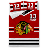 Изображение Именное постельное бельё Чикаго Блэкхокс от интернет-магазина Галактика текстиля