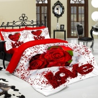  Постельное белье С лепестками красных роз фото