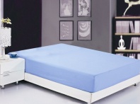 Простыня на резинке софткоттон голубая (PRMF-1) от интернет-магазина Галактика текстиля Простыня на резинке софткоттон голубая (PRMF-1) фотография