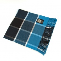 Плед INCALPACA Синяя клетка от интернет магазина galatekstil.ru Фотография Плед INCALPACA Синяя клетка