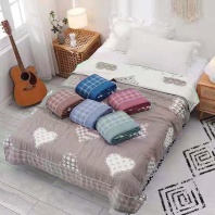 Покрывало Жаккард бежевое из хлопка от интернет-магазина Галактика текстиля картинка Покрывало Жаккард бежевое из хлопка